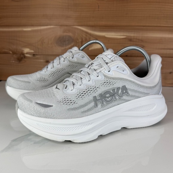 Hoka One One Bondi 9 Running Shoes Stardust/Silver 1162014 SDSTS Women's 10 D - Picture 2 of 16
